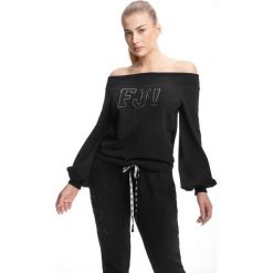 Bluza - SENSATION. Szare bluzy damskie FJ!, m, z aplikacjami, z elastanu, bez rękawów, bez kaptura. W wyprzedaży za 189,24 zł.