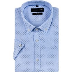 Koszula SANDRO KKNS000059. Niebieskie koszule męskie Giacomo Conti, m, bez wzorów, z bawełny, button down, z krótkim rękawem. Za 169,00 zł.