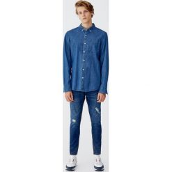 Jeansy super skinny fit z suwakami. Niebieskie jeansy męskie relaxed fit Pull&Bear, z jeansu. Za 139,00 zł.
