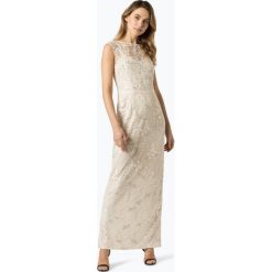 Lauren Ralph Lauren - Damska sukienka wieczorowa, beżowy. Brązowe sukienki damskie Lauren Ralph Lauren, w kwiaty, z koronki, wizytowe, bez kołnierzyka, bez rękawów. Za 799,95 zł.