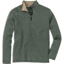 Bluza ze stójką Regular Fit bonprix zielony. Zielone bluzy męskie marki bonprix, l, w prążki. Za 49,99 zł.