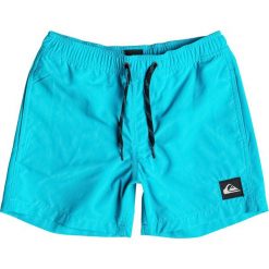 Szorty kąpielowe z haftowanym logo 8 - 16 lat. Niebieskie kąpielówki chłopięce marki Quiksilver, z haftami, z materiału. Za 103,91 zł.