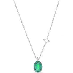 Naszyjnik - złoto 750, Brylant 0,02ct,szmaragd. Żółte naszyjniki męskie z brylantem, złote. Za 12390,00 zł.