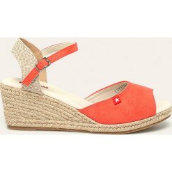 Big Star - Espadryle. Pomarańczowe koturny damskie BIG STAR, bez obcasa, na obcasie, na klamry. Za 99,90 zł.
