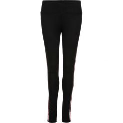 Legginsy z paskami z boku nogawki bonprix czarno-biało-czerwony w paski. Czarne legginsy we wzory bonprix. Za 89,99 zł.