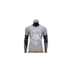 T-shirty męskie: T-SHIRT MĘSKI Z NADRUKIEM S840 – SZARY
