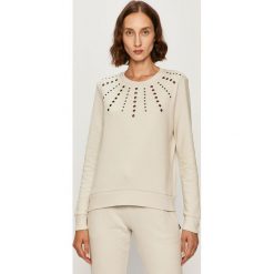 Patrizia Pepe - Bluza. Szare bluzy damskie Patrizia Pepe, m, z aplikacjami, z elastanu, z długim rękawem, długie, bez kaptura. Za 989,90 zł.