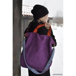 Torba hobo XXL - fiolet,pomarańcz,szaroniebieski. Niebieskie torebki klasyczne damskie marki Pakamera, z syntetyku. Za 119,00 zł.
