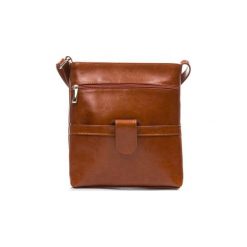 Miejska damska listoszka koniakowa. Brązowe torby na laptopa Paolo Peruzzi, w paski, z materiału, eleganckie. Za 198,01 zł.