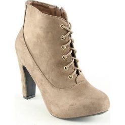 Botki damskie: Botki w kolorze khaki