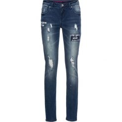 Dżinsy SKINNY bonprix niebieski "stone”. Niebieskie boyfriendy damskie bonprix. Za 129,99 zł.