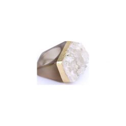 InspiRING 1/4 Gold Kryształ Górski. Białe pierścionki damskie Brazi druse jewelry, z kryształem, złote. Za 320,00 zł.