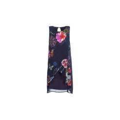 Sukienki krótkie Desigual SALMA. Niebieskie sukienki damskie Desigual, bez wzorów, bez kołnierzyka, z krótkim rękawem, krótkie, mini. Za 279,30 zł.