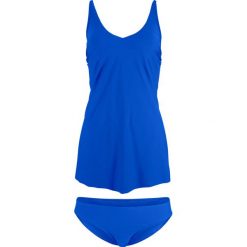 Długie tankini (2 części) bonprix ciemnoniebieski. Niebieskie stroje kąpielowe damskie bonprix, bez wzorów. Za 54,99 zł.