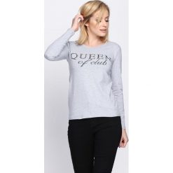 Szara Bluzka Lazy Day. Szare bluzki longsleeves Born2be, l, z aplikacjami, z okrągłym kołnierzem. Za 34,99 zł.