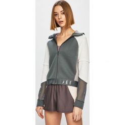 Under Armour - Bluza. Szare bluzy damskie Under Armour, s, z nadrukiem, z poliesteru, bez rękawów, z kapturem. W wyprzedaży za 259,90 zł.