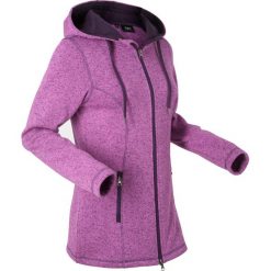 Bluzy damskie: Bluza rozpinana dzianinowa z polaru, długi rękaw bonprix piwonia melanż