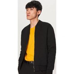 Bluzy męskie: Pikowana bluza bomber – Czarny
