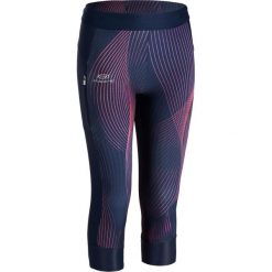 Legginsy lekkoatletyczne 7/8 AT 500 dla dzieci. Niebieskie legginsy dziewczęce KALENJI, bez wzorów, z elastanu. Za 59,99 zł.