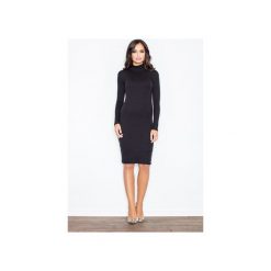 Sukienka M332 Czarny. Czarne sukienki damskie FIGL, xl, bez wzorów, z bawełny, klasyczne, ze stójką, z długim rękawem, długie. Za 129,00 zł.