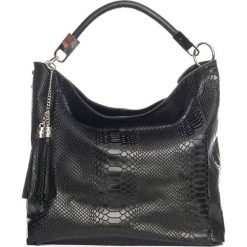 Torebki klasyczne damskie: Skórzana torebka w kolorze czarnym – 38 x 36 x 15 cm