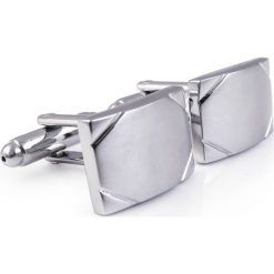 Matowe spinki do mankietów z błyszczącymi narożnikami N59. Szare spinki do mankietów męskie Modini Moda Męska, srebrne. W wyprzedaży za 49,50 zł.