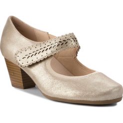 Półbuty CAPRICE - 9-24304-20 Beige Metallic 424. Żółte półbuty damskie skórzane Caprice, eleganckie, na obcasie. W wyprzedaży za 159,00 zł.