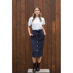 Spódnica z guzikami Wonder granatowa. Żółte spódniczki damskie Veva, na co dzień, na zimę, s, bez wzorów, eleganckie, proste. Za 199,00 zł.