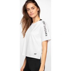 T-shirt damski TSD291 - biały. Białe t-shirty damskie 4f, bez wzorów, bez kołnierzyka. W wyprzedaży za 49,99 zł.