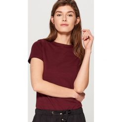 T-shirty damskie: Bawełniana koszulka basic - Bordowy