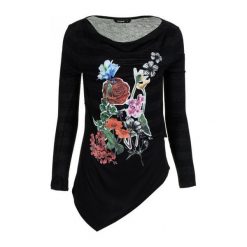 Desigual Bluzka Damska Silvia M Czarny. Czarne bluzki damskie Desigual, m, bez wzorów, bez kołnierzyka, bez rękawów. W wyprzedaży za 174,00 zł.