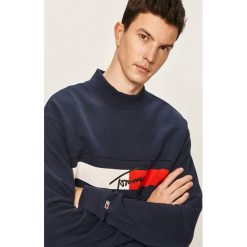 Tommy Jeans - Bluza. Niebieskie bluzy męskie s, z aplikacjami, z elastanu, z okrągłym kołnierzem. Za 399,90 zł.