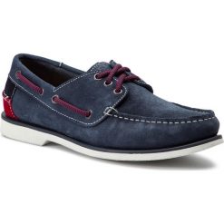 Mokasyny TOMMY JEANS - Suede Boatshoe EM0EM00253 Ink 006. Niebieskie mokasyny męskie marki Tommy Jeans, z jeansu. Za 449,00 zł.