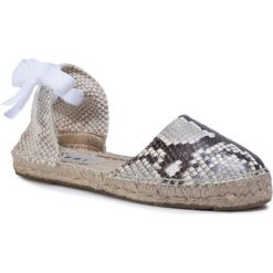 Espadryle MANEBI - Flat Valenciana G 1.1 P0 Ice Python. Szare espadryle damskie Manebi, bez wzorów, ze skóry, bez obcasa. Za 519,00 zł.
