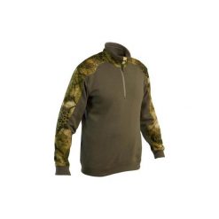 Sweter myśliwski 320 R FURTIV. Brązowe swetry męskie SOLOGNAC, xl, bez wzorów, z poliesteru, sportowe, bez kołnierzyka, bez kaptura. Za 129,99 zł.