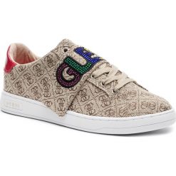 Sneakersy GUESS - Chex2 FL7CH2 FAL12 BEIGE/BROWN. Pomarańczowe półbuty damskie Guess, ze skóry ekologicznej. Za 399,00 zł.