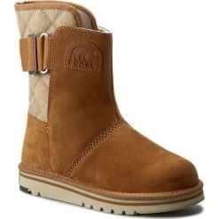 Buty SOREL - Newbie NL2068 Elk/British 286. Pomarańczowe kozaki dziewczęce Sorel, bez wzorów, ze skóry, za kostkę, bez obcasa. Za 429,00 zł.