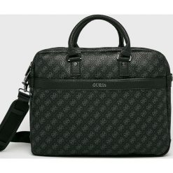 Guess Jeans - Torba. Czarne torby na laptopa marki Guess Jeans, w paski, z poliesteru. Za 699,90 zł.