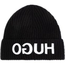 Czapka HUGO - Women-X 565 50420422 001. Czarne czapki damskie HUGO, bez wzorów, z wełny. Za 249,00 zł.