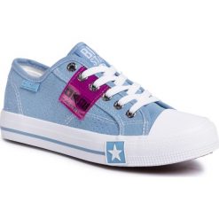 Trampki BIG STAR - FF274037 Blue. Niebieskie półbuty damskie BIG STAR, na co dzień, bez wzorów, z gumy, retro, bez obcasa, na płaskiej podeszwie, bez zapięcia. Za 129,00 zł.