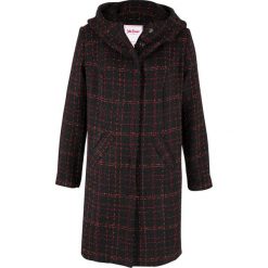 Długa kurtka z przędzy boucle bonprix czarno-czerwony. Czarne kurtki damskie bonprix, bez wzorów, długie, bez kaptura. Za 239,99 zł.