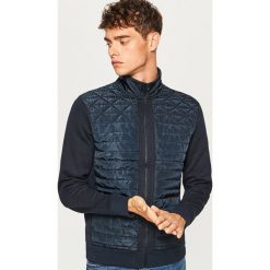 Bluza z pikowanym przodem - Granatowy. Niebieskie bluzy męskie rozpinane marki Reserved, l. Za 99,99 zł.