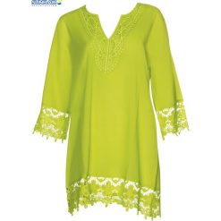 Limonkowa tunika plażowa Sunflair Pure Ocean 23820. Tuniki plażowe damskie SUNFLAIR, bez wzorów, bez rękawów. Za 269,00 zł.