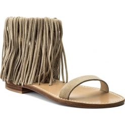 Sandały TWINSET - Sandalo CS8TAN Dune Chiaro 023313. Brązowe klapki damskie marki Twinset, bez wzorów, ze skóry, bez obcasa, na obcasie. W wyprzedaży za 549,00 zł.