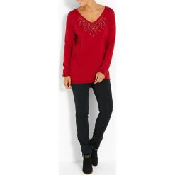 Sweter w kolorze czerwonym. Czerwone swetry damskie Jacqueline Riu, bez wzorów, klasyczne, bez rękawów, bez kaptura. W wyprzedaży za 67,95 zł.