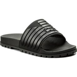 Klapki EMPORIO ARMANI - X4P077 XL273 A039 Black/Black/Black. Czarne klapki męskie Emporio Armani, bez wzorów, ze skóry ekologicznej. Za 389,00 zł.