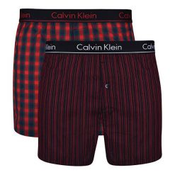 Calvin Klein Bokserki Męskie Slim Fit 2p Madison Check Red / Bridge Stripe Black nb1691a-Jhw (Rozmiar M). Czerwone bokserki męskie Calvin Klein. W wyprzedaży za 153,00 zł.