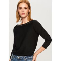 Sweter z ozdobnym wiązaniem - Czarny. Czarne kardigany damskie Reserved, s. Za 69,99 zł.