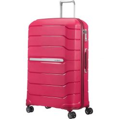Walizka "Spinner" w kolorze czerwonym - 52 x 75 x 35 cm. Czerwone walizki Samsonite, bez wzorów, z materiału. W wyprzedaży za 429,95 zł.