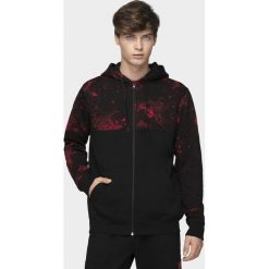 Bluza męska BLM208 - czerwony allover. Czerwone bluzy męskie s, bez wzorów, z dzianiny, z kapturem, bez rękawów, z kapturem. W wyprzedaży za 129,99 zł.